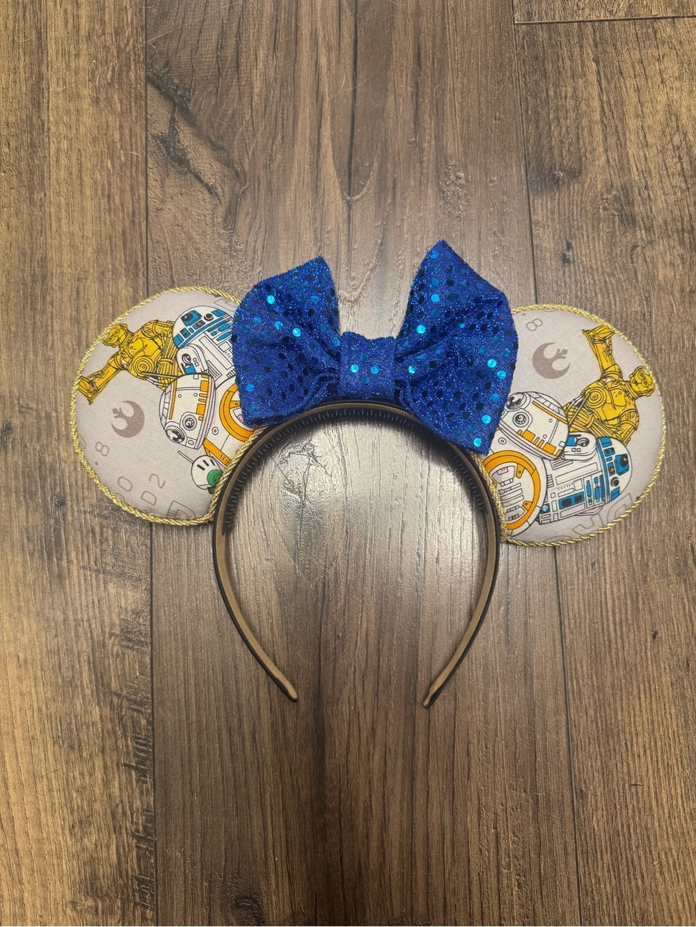 Star Wars Droid Minnie Mouse Disney Ears with Blue Sequin Bow